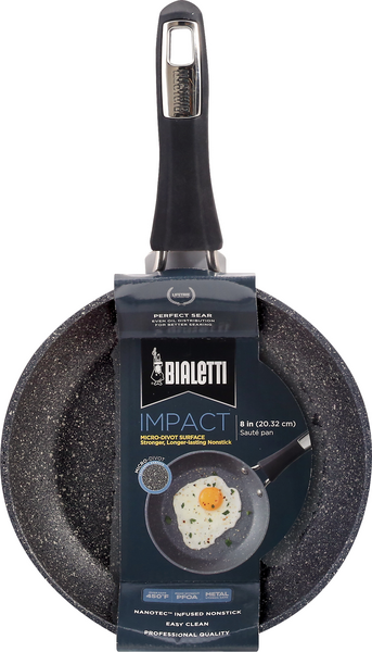 Bialetti Impact Deep Sauté Pan with Glass Lid - Black, 11 in