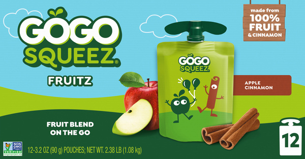 GoGo squeeZ No Sugar Added Apple Cinnamon Applesauce & Fruit Puree