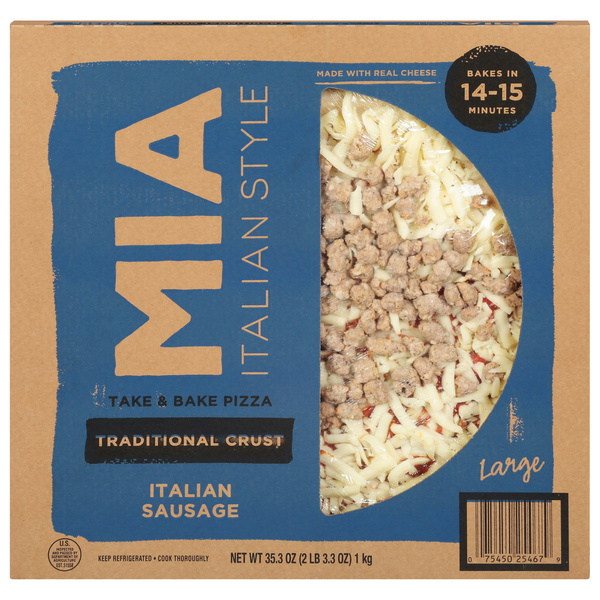 メルちゃんMozzarella15枚SAUSAGE PIZZA4枚の19枚 Mia Italian Take & Bake Pizza Large Traditional Crust Italian