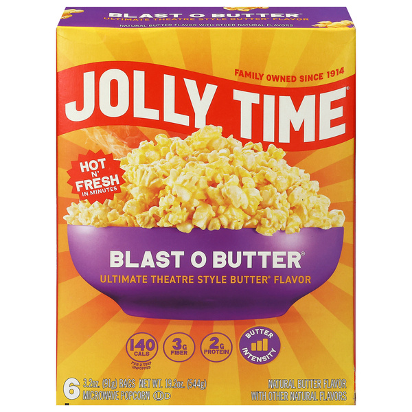 Jolly Time Blast O Butter Microwave Popcorn 6 - 3.2 oz Bags | Hy