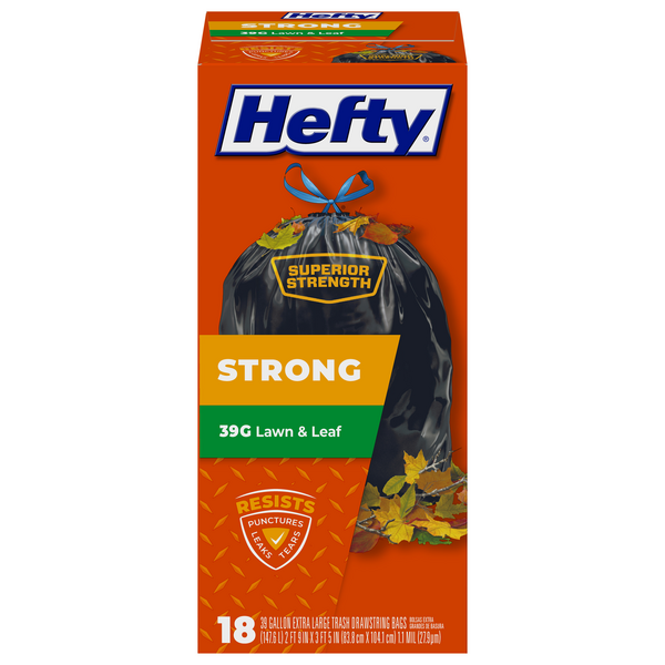 Hefty Extra Large 39 Gallon Lawn & Leaf Drawstring Trash Bags | Hy