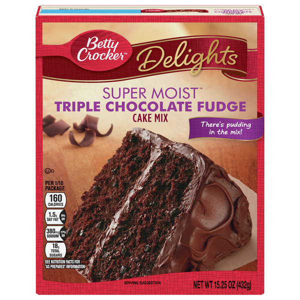 Betty Crocker Super Moist Triple Chocolate Fudge Cake Mix, 15.25
