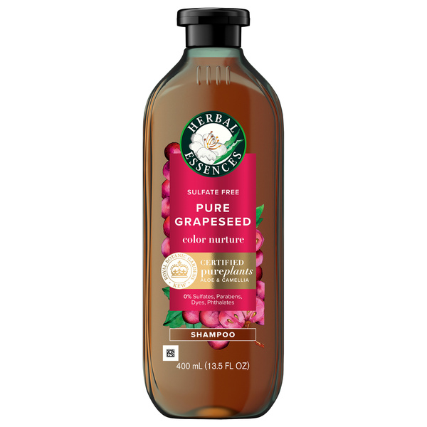 Herbal Essences Pure Grapeseed Color Nurture Sulfate Free Shampoo, 13.5 fl  oz, Hair Protection and Color Nourishment, with Certified Camellia Oil and  ...