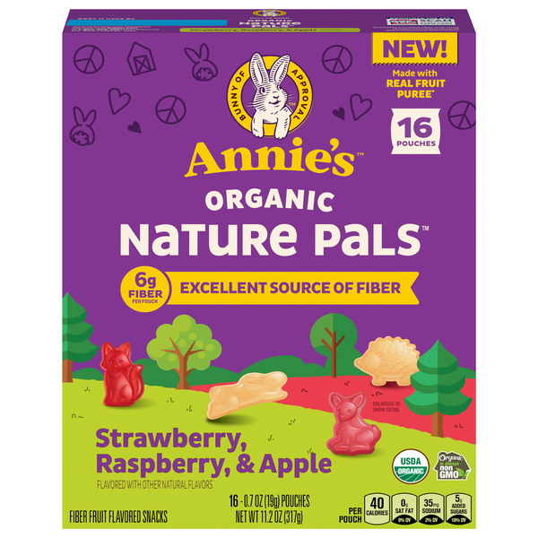 Annie's Organic Nature Pals Fruit Flavored Snacks, 16-0.7 oz