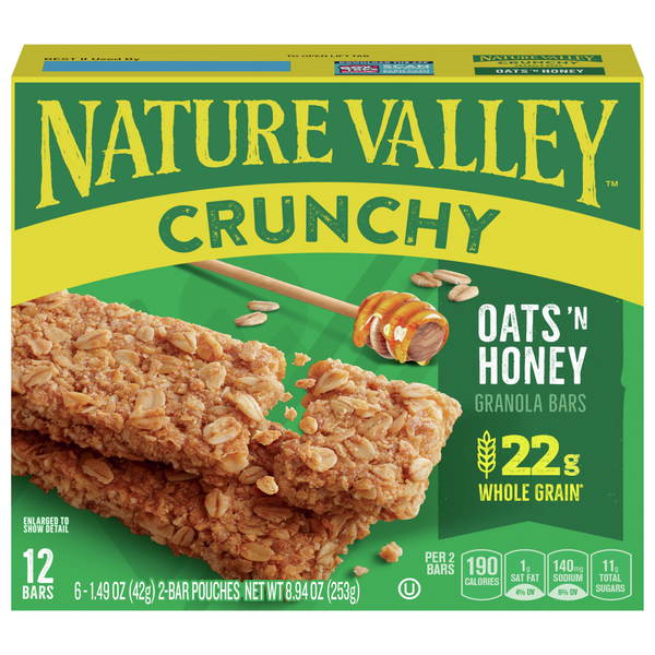 Nature Valley Oats and Honey Crunchy Granola Bar 0.74 oz. - 144/Case