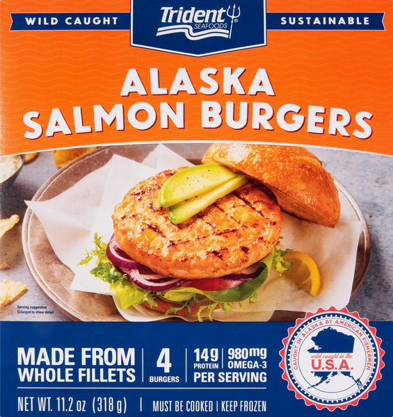 Trident Alaska Salmon Burgers  Hy-Vee Aisles Online Grocery Shopping