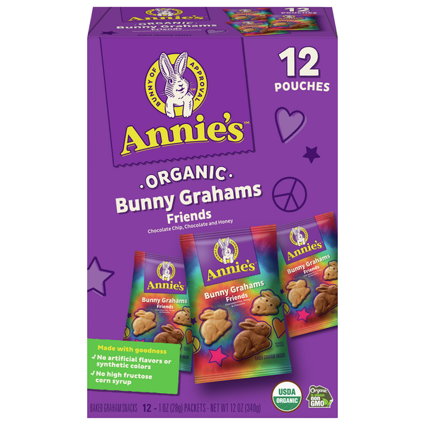 Annie's Homegrown Bunny Graham Friends 1oz - Snack Pack 48 count – Healthy  Snack Solutions