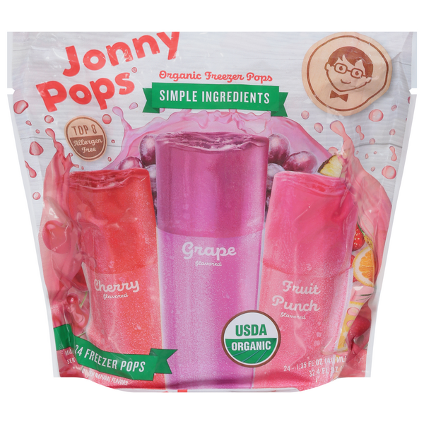 Jonny Pops Freezer Pops, Assorted, Organic, 24-1.35 fl oz | Hy-Vee