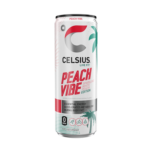 アイリフレッシュ Celsius Peach Vibe Sparkling Energy Drink | Hy-Vee Aisles Online
