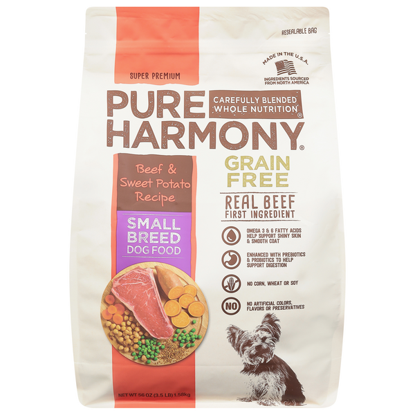 Pure Harmony Grain Free Small Breed Dog Food Beef Sweet Potato