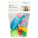 Blue Paws Fun Cat Toys, Set of 4, Blu-0148