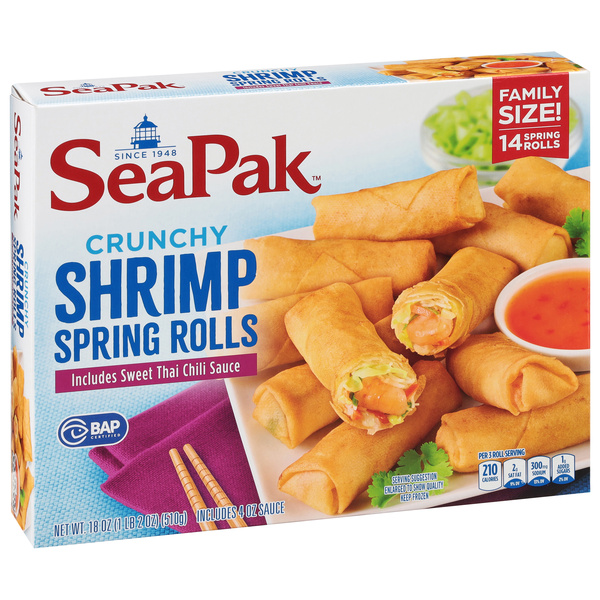 Seapak Shrimp Spring Rolls, Family Size, 14Ct | Hy-Vee Aisles