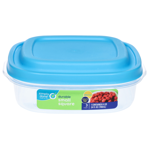 Simply Done Durable Small Square Container & Lid