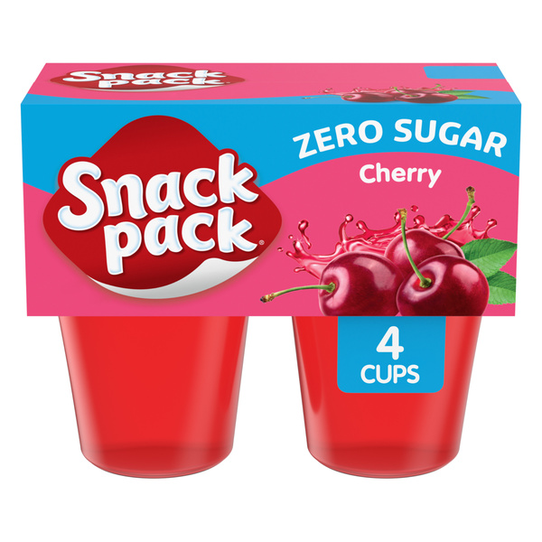 Snack Pack Zero Sugar Cherry Flavored Low Calorie Juicy Gels Cups