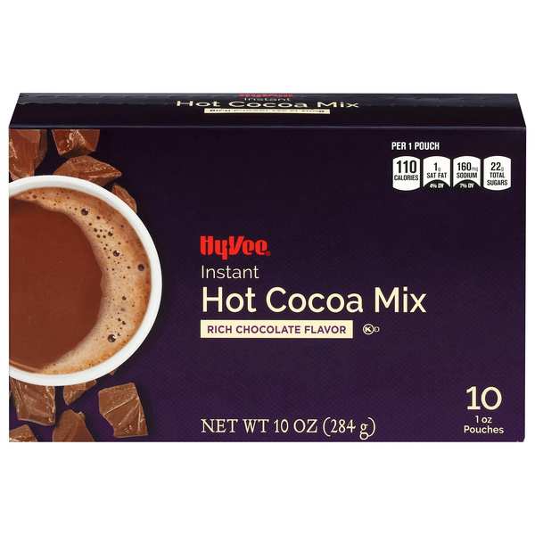 Hy-Vee Rich Chocolate Flavor Instant Hot Cocoa Mix 10-1 oz Pouches