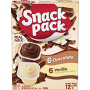 Snack Pack Vanilla/Chocolate Pudding Family Pack 12-3.25 oz Cups