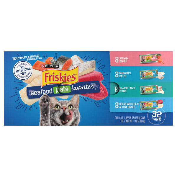Purina Friskies Seafood Pate Favorites Wet Cat Food Variety Pack