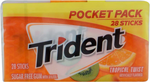 Trident Tropical Twist Sugar Free Gum Pocket Pack Hy Vee Aisles Online Grocery Shopping