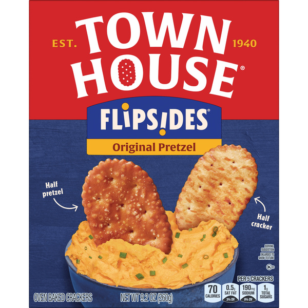 Town House FlipSides Oven Baked Crackers Original | Hy-Vee Aisles