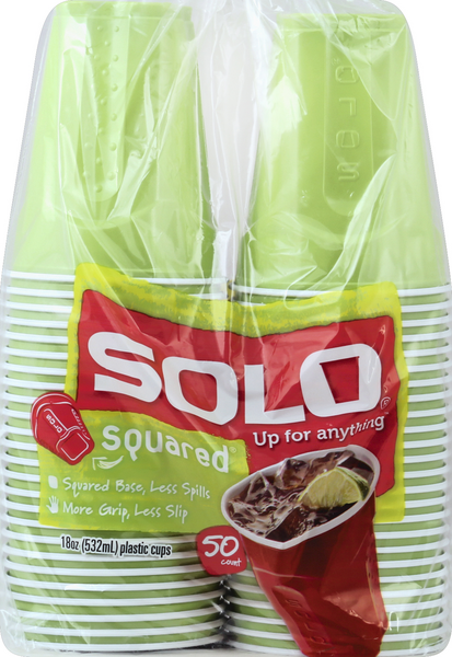 Solo Up for Anything Squared 18oz Plastic Cups, 50 count