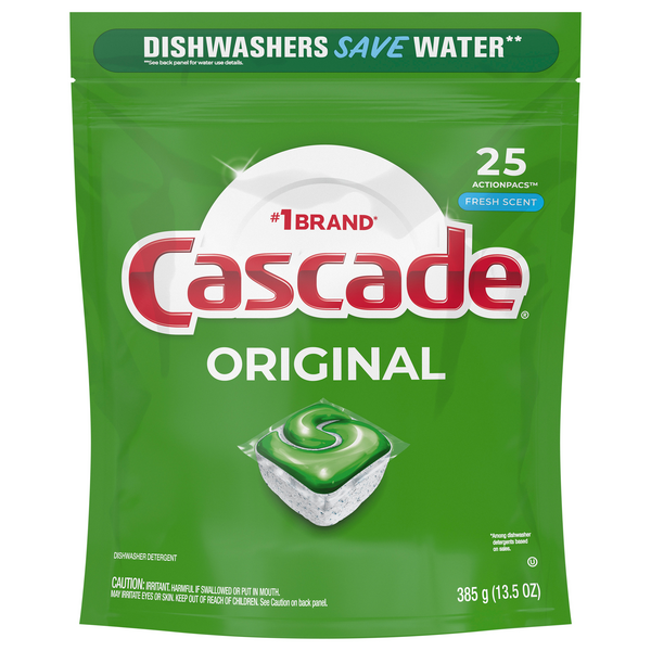 Cascade Dishwasher Detergent, Lemon Essence, Action Pacs 36 Ea, Detergents