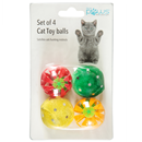 Blue Paws Cat Toy Balls, Set of 4, Blu-0150
