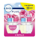 Febreze PLUG Air Freshener Scented Oil Refill, Downy April Fresh, 2 Count