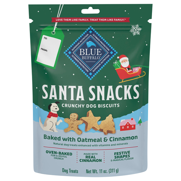 ドッグフード santa Blue Santa Snacks Crunch Dog Biscuits, Oatmeal & Cinnamon | Hy-Vee