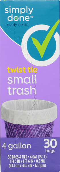 Small Trash Bags, Twist Tie (4 Gal) Our Family, Small