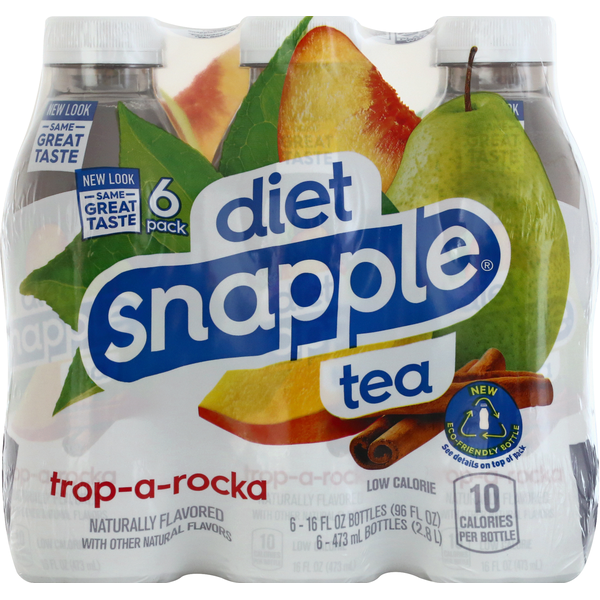 Snapple Peach Tea, 16 fl oz recycled plastic bottle, 6 pack