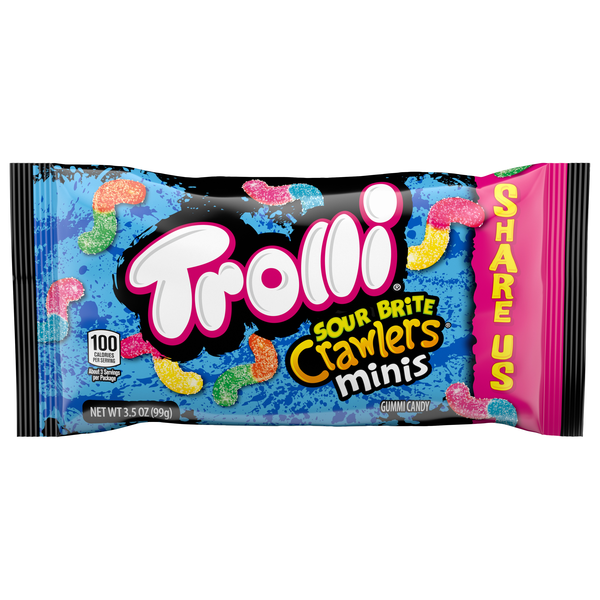 Trolli 08163 158483 Crawlers Sour Brite Gummi Candy Minis 3.5 oz