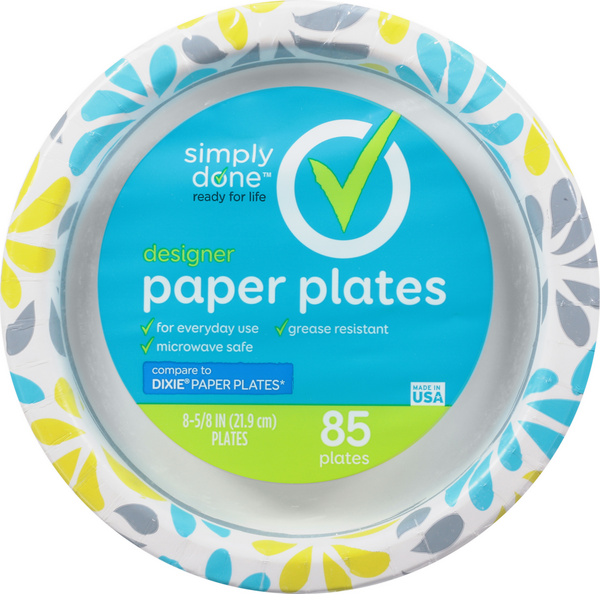 Simply Done Paper Plates, Designer, Heavy Duty, Big Pack