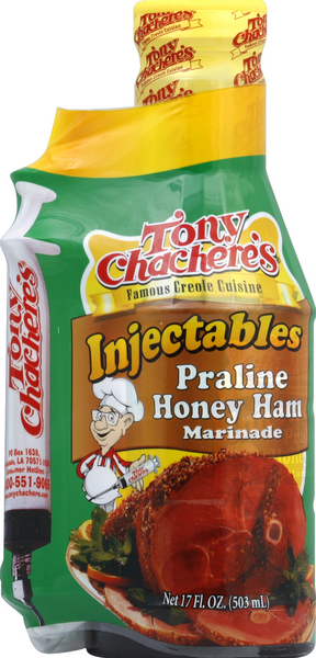 Tony Chachere Marinade, Honey Bacon BBQ with Injector, 17 Ounce