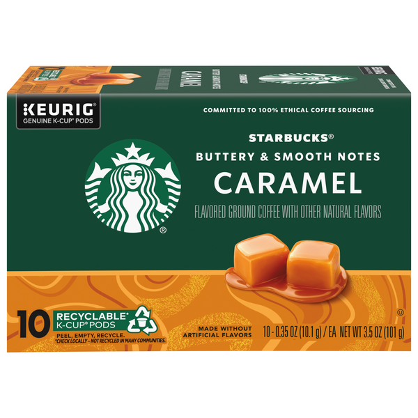 Starbucks Caramel Ground Coffee Keurig K-Cups 10-0.35 oz ea | Hy