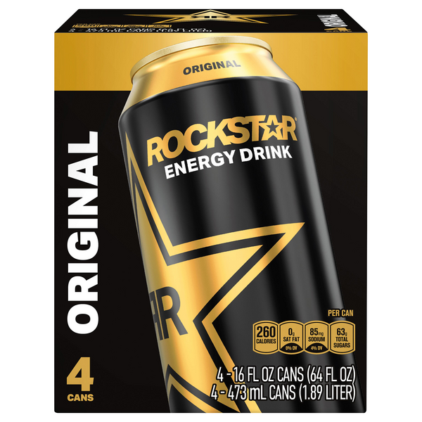 Rockstar Energy Drink Organic Island Fruit, 15 Oz, 12 Pack