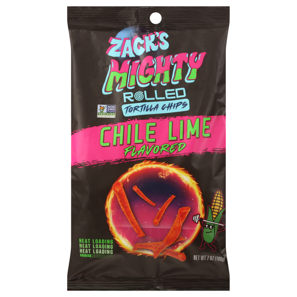 Zack's Mighty Rolled Tortilla Chips, Chile Lime Flavored | Hy-Vee