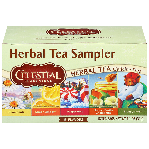 Celestial Seasonings Caffeine Free Herbal Tea Sampler Tea Bags