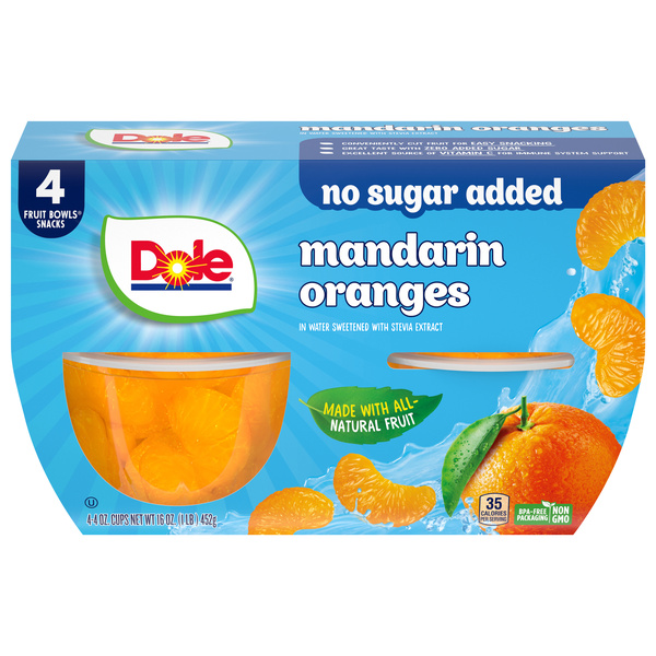 Dole No Sugar Added Mandarin Oranges 4 Count | Hy-Vee Aisles