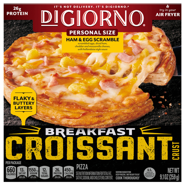 DiGiorno Frozen Pizza, Canadian Bacon and Egg Scramble Croissant