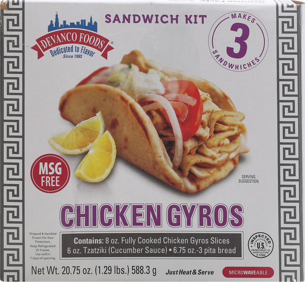 Devanco Foods Chicken Gyros Sandwich Kit 1 ea | Hy-Vee Aisles Online ...
