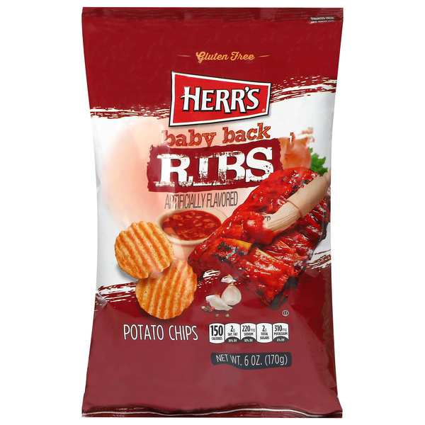 Herr's Baby Back Ribs Potato Chips 6 oz | Hy-Vee Aisles Online Grocery ...