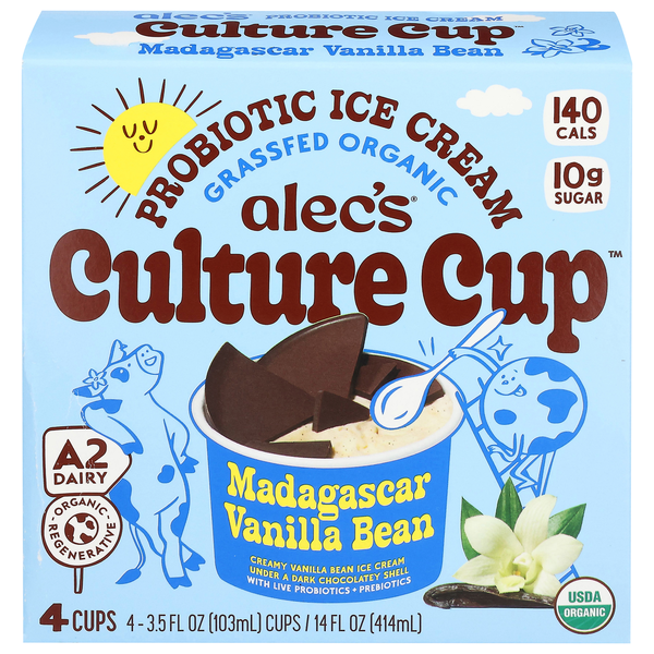Alec's Culture Cup Madagascar Vanilla Bean Probiotic Ice Cream 4