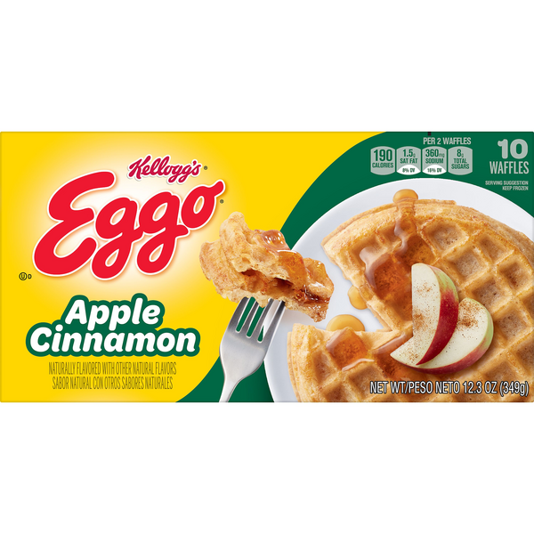 Kellogg S Eggo Waffles Apple Cinnamon 10ct Hy Vee Aisles Online Grocery Shopping