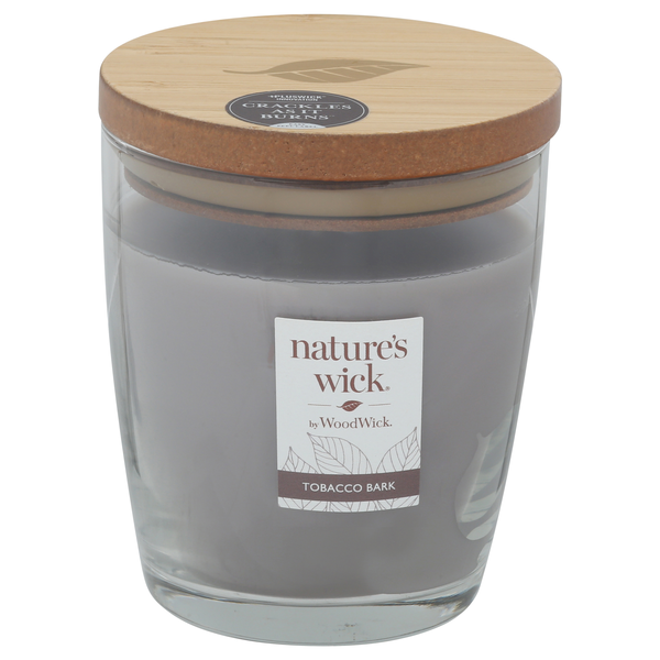 Nature's Wick Tobacco Bark Scented Medium Jar Candle