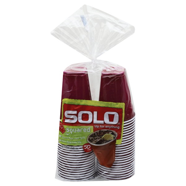 Solo Squared Plastic Cups 18oz , 50 Count