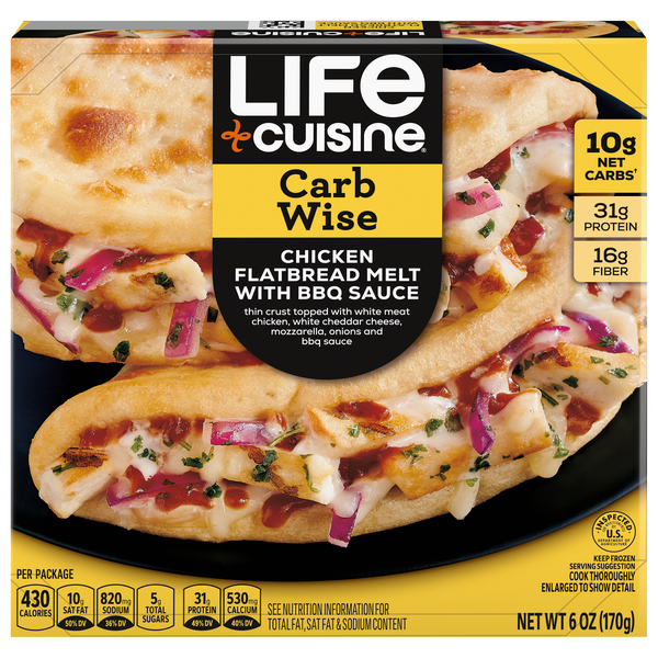 Life Cuisine Crb Wise Chicken Flatbread Melt With BBQ Sauce | Hy