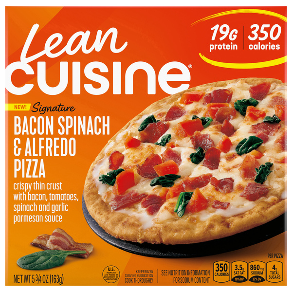 Lean Cuisine Signature Bacon Spinach Alfredo Pizza, Personal Pizza