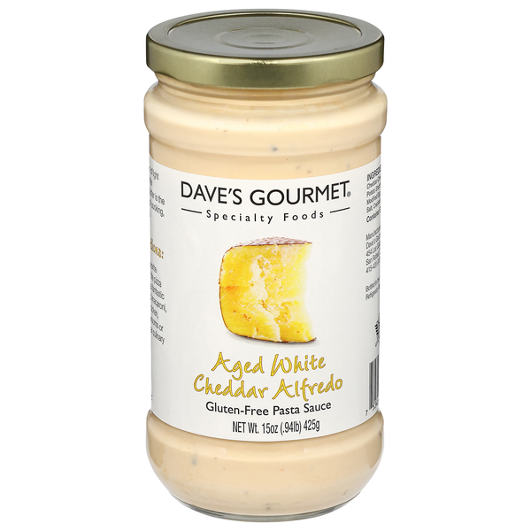 Dave's Gourmet Aged White Cheddar Alfredo Gluten Free Pasta Sauce
