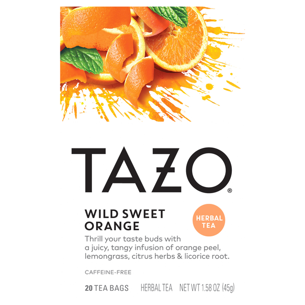 Tazo Caffeine-Free Herbal Tea Filter Bags Wild Sweet Orange 20