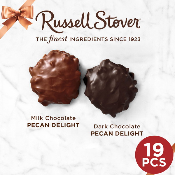 Russell Stover Pecan Delights Milk & Dark Chocolate, 19 Piece
